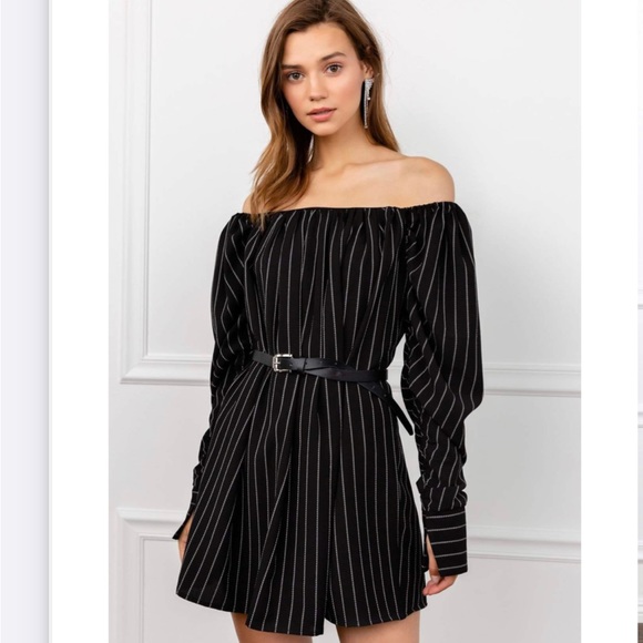 J.ING BLACK DRESS JAZZY OFF SHOULDER size M - Picture 1 of 2